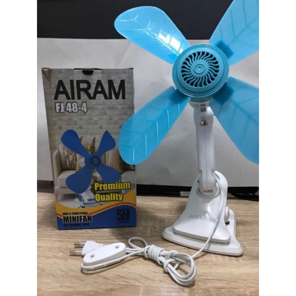 Airam Kipas Mini Fan Jepit 4 baling 22w. angin kencang kualitas bagus Type FJ 48-4