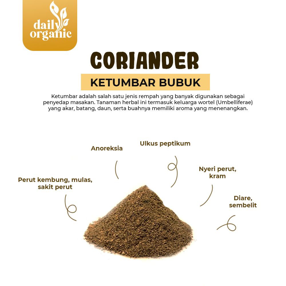 KETUMBAR BUBUK ORGANIK CORIANDER POWDER PREMIUM DAILY ORGANIC