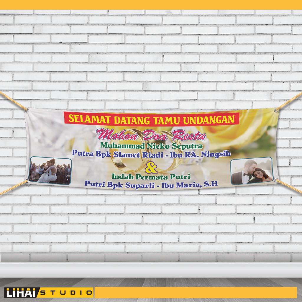 Backdrop Background Banner Spanduk Wedding Pernikahan 3x1 Meter