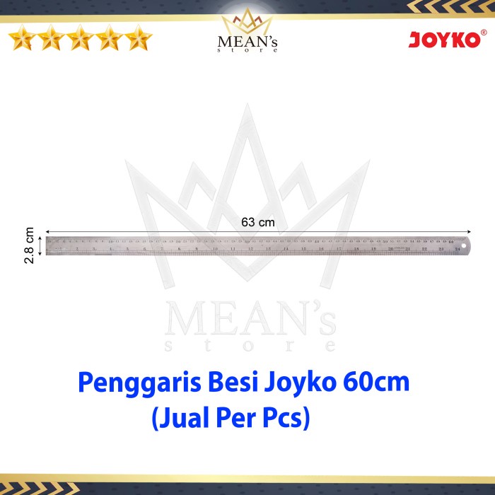 

Sale!!! Penggaris Besi Joyko 60Cm / Stainless Ruller 60 Cm St60 Bagus