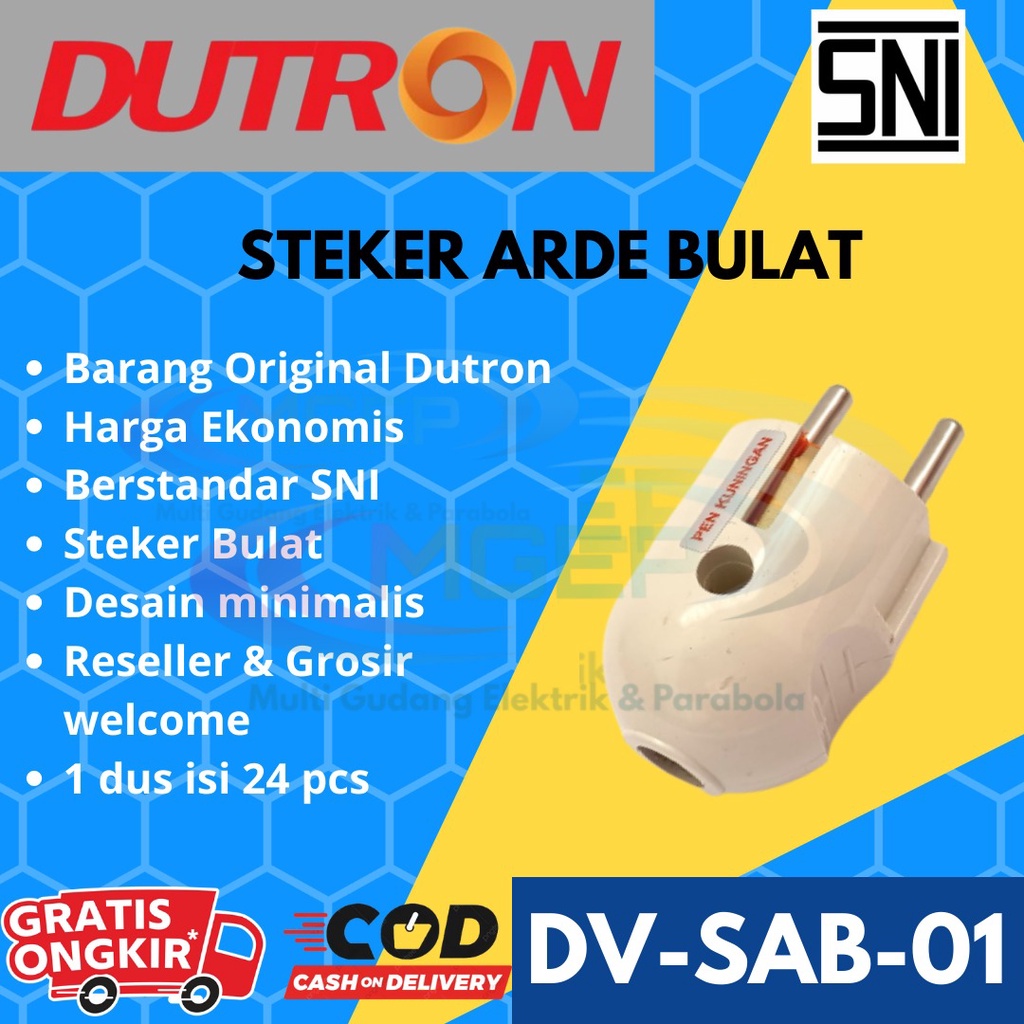 Steker Arde Dutron Bulat Ecer Grosir DV-SAB-01