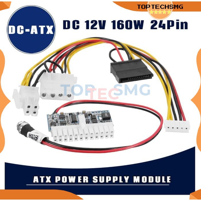 TOPTECHSMG 160W 24Pin DC 12V Pico ATX Switch Power Supply Modul