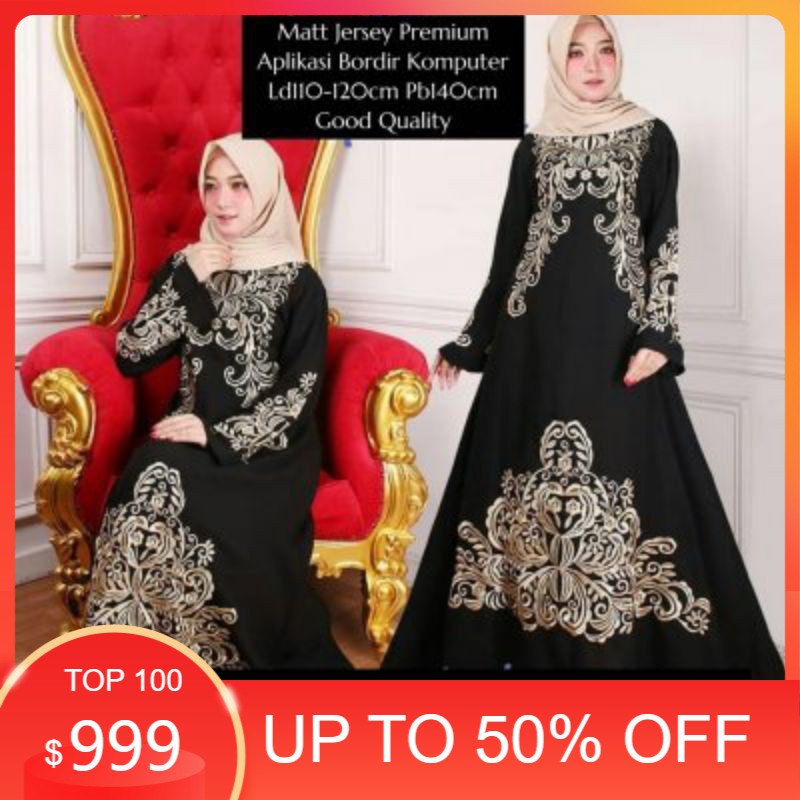 Cleopatra abaya original / gamis Jersey melar adem ld 110-120 / dress wanita muslimah