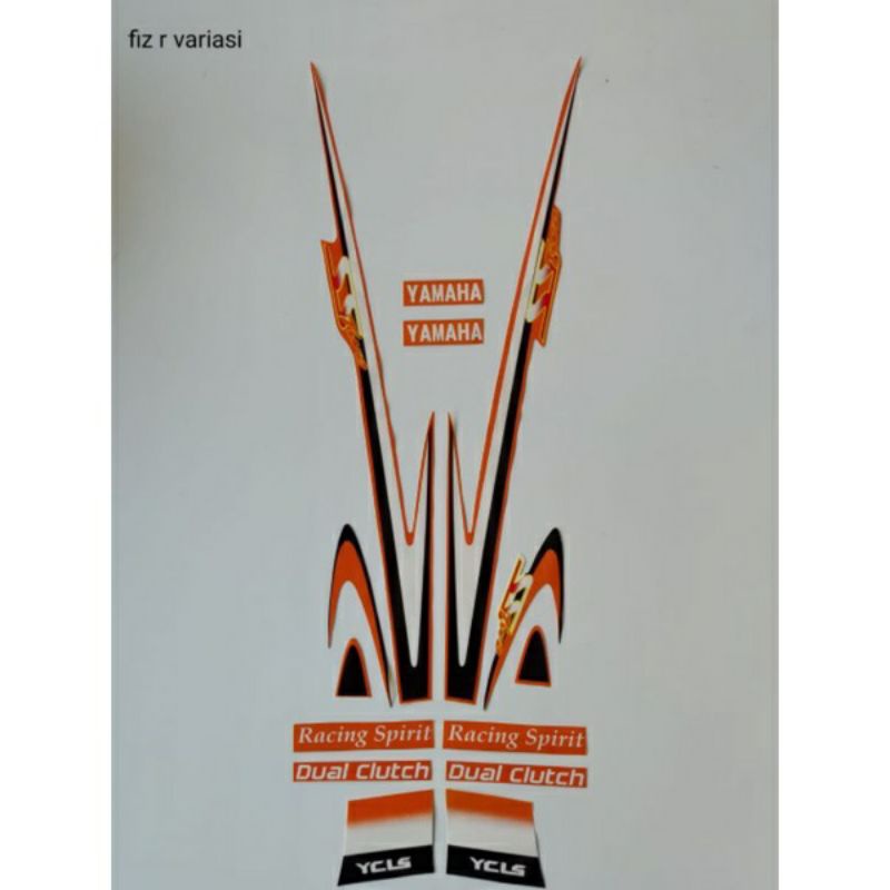 STRIPING FIZ R VARIASI SS TWO ORANGE HITAM, striping stiker yamaha fiz r variasi terbaik