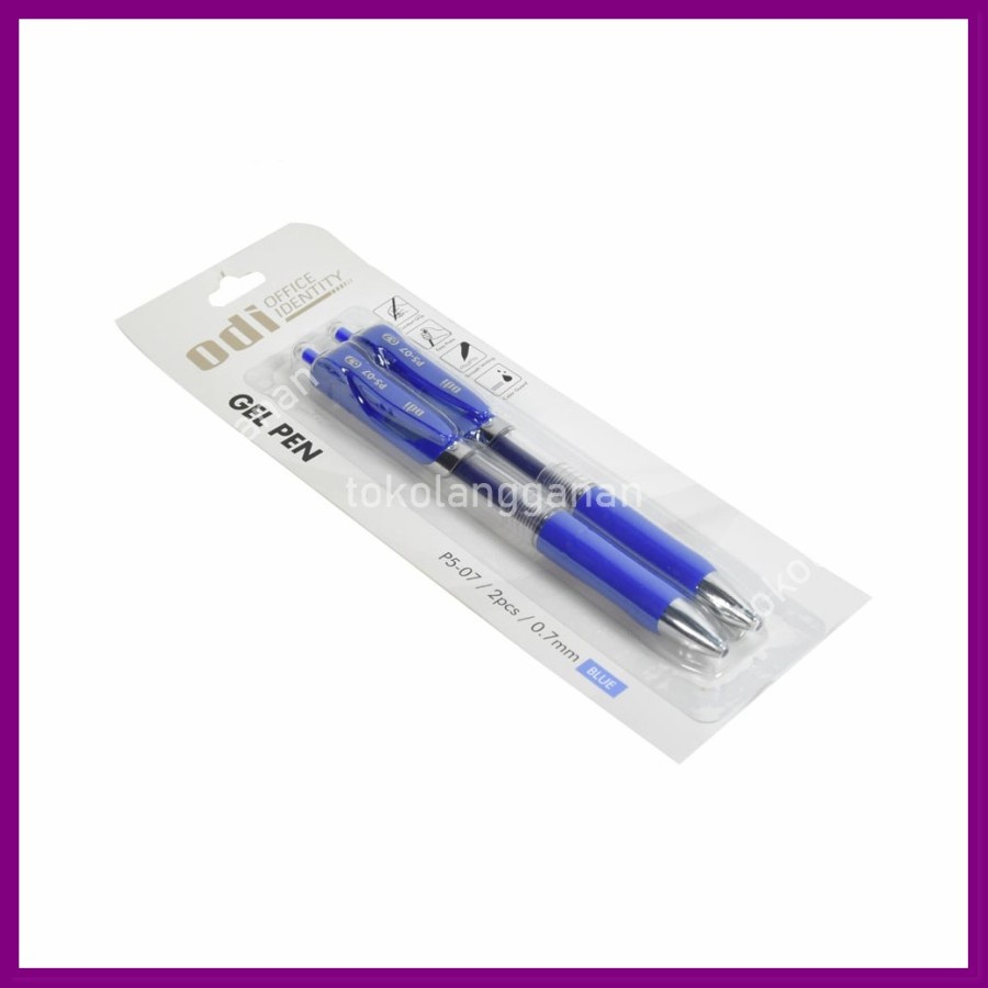 

Odi Set 2 Pcs Retractable Pen Gel 0.7mm - Biru
