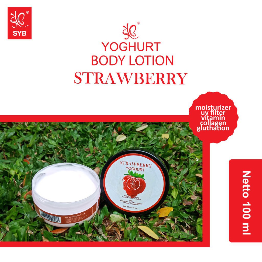 SYB Body Lotion Yoghurt Strawberry BPOM / stoberi body lotion yogurt