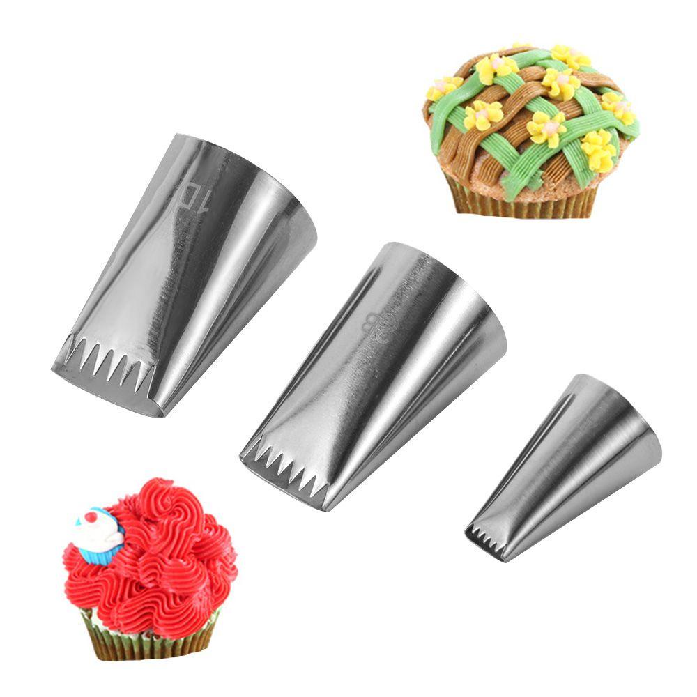 SUYO 1/3pcs Icing Piping Nozzle Bakeware Rusia Keranjang Menenun Pastry Tips Cupcake Ice Cream Alat