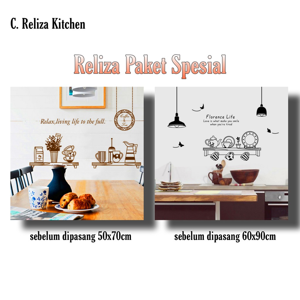 Reliza Wall Sticker Promo Paket Ramadhan Kitchen Dapur Stiker Dinding PR3