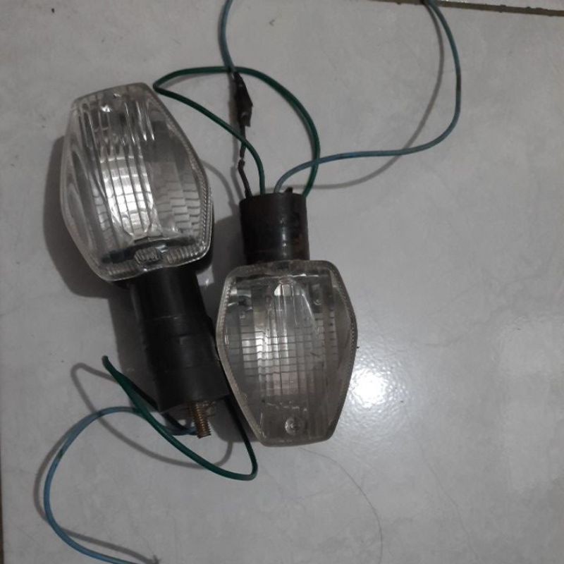 LAMPU SEIN SEN TRANSPARAN PUTIH SEMUA MOTOR SECOND PANJANG MIKA SEIN 7.5 CM
