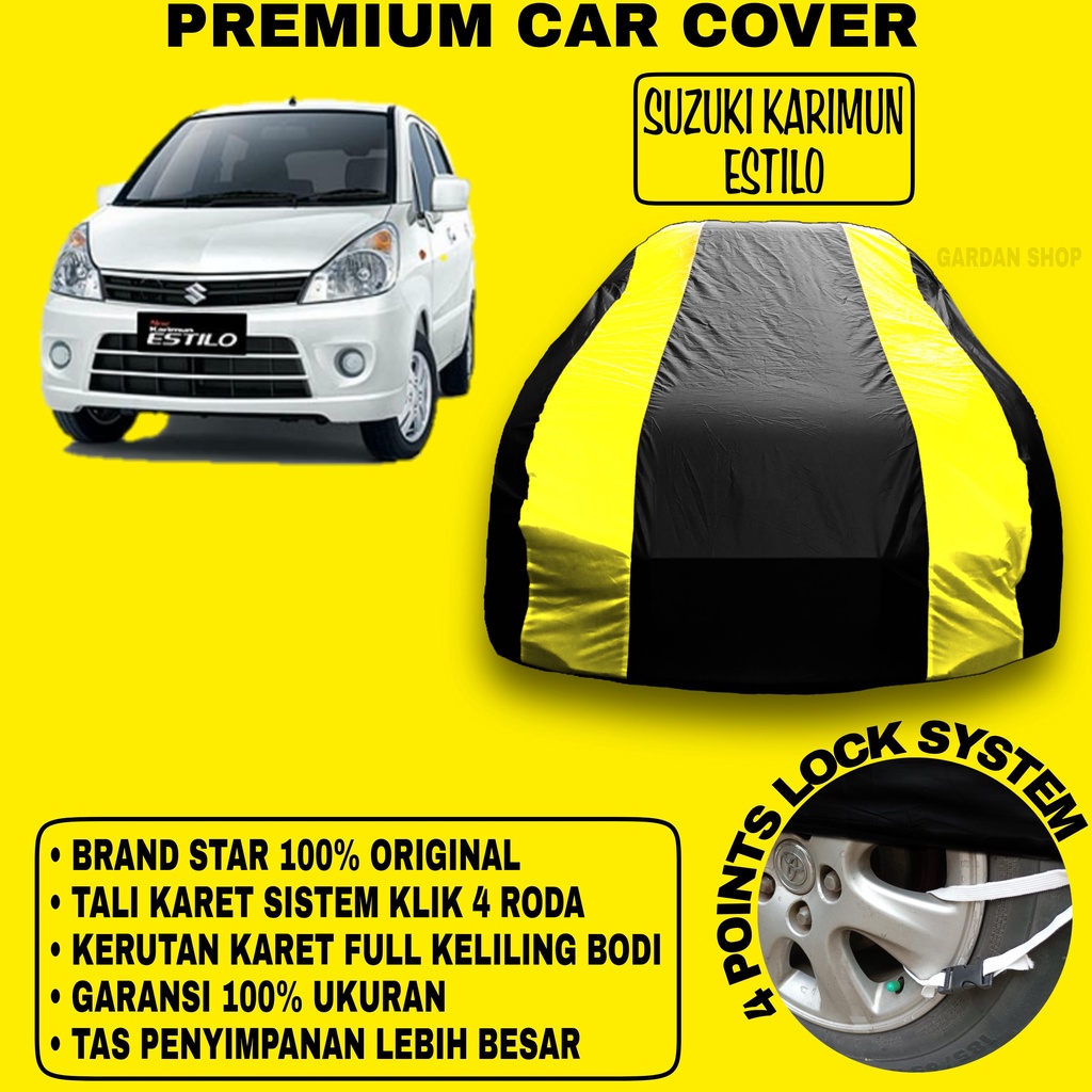 Body Cover SUZUKI KARIMUN ESTILO Sarung Strip KUNING Penutup Pelindung Bodi Mobil Suzuki Karimun Estilo PREMIUM