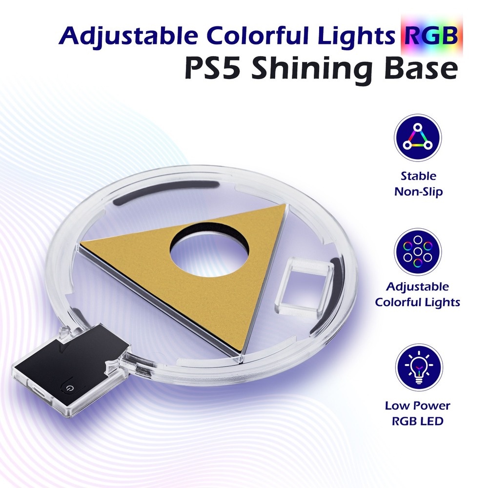 Stand Base Vertikal Dengan Lampu LED RGB Luminous 4 Mode Untuk Konsol Game Playstation 5 PS5