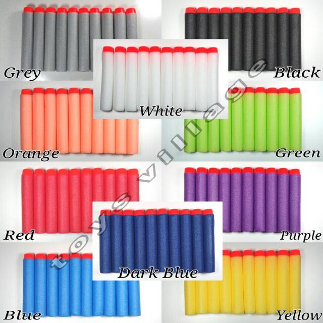 10Pcs Biji - Peluru Dart Bullet Foam Reffil for Zombie Modulus N-Strike dan Sejenisnya