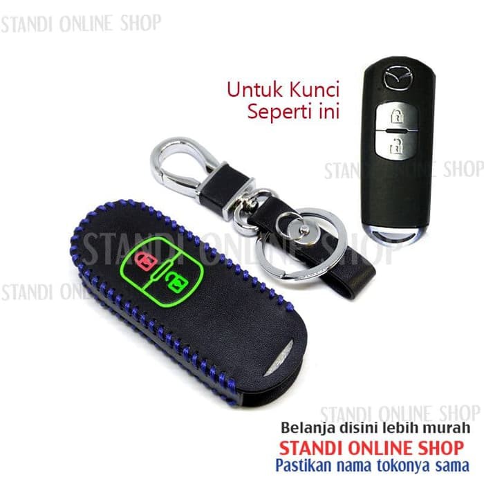 PROMO Leather Key Case Sarung Kunci Kulit Mazda 2 Skyactive CX-5 CX5