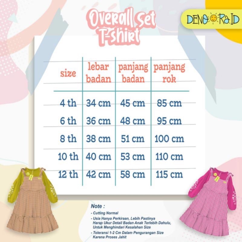 OVERALL SET TSHIRT ANAK CEWEK BY DENOORA.ID 4-12TAHUN OVERALL DENOORA