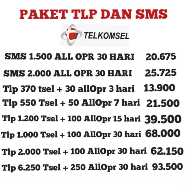 MURAH  PAKET SMS TELKOMSEL DAN PAKET NELPON TELKOMSEL