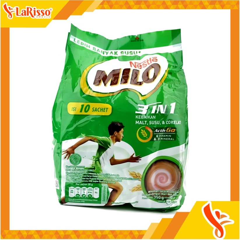 

NESTLE MILO 3 IN 1 10X35GR BAG SUSU BUBUK COKLAT