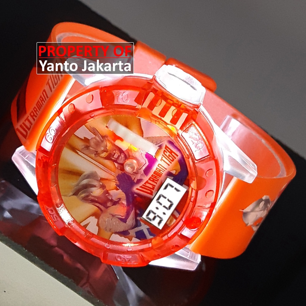 JAM TANGAN ULTRAMAN ANAK LAKI LAKI LAMPU LASER MUSIK