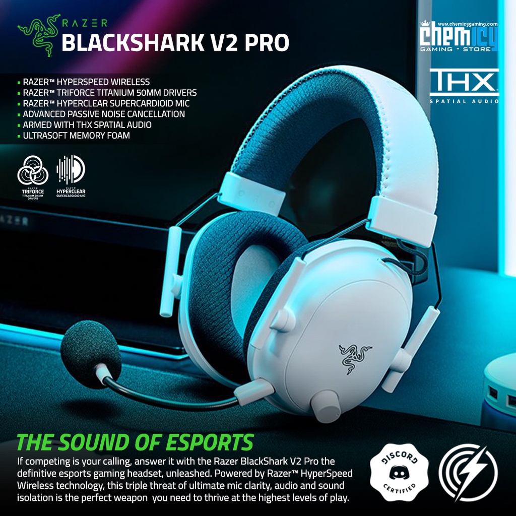 Razer Blackshark V2 Pro White Wireless Gaming Headset