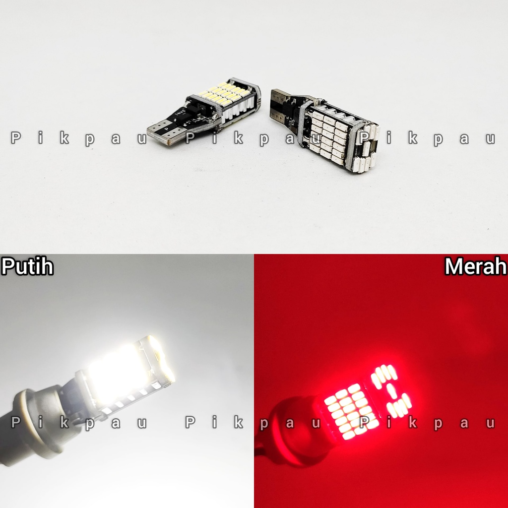 Sepasang Lampu Sein Mundur T10 T15 AC DC 45 LED Sangat Terang Untuk Motor dan Mobil