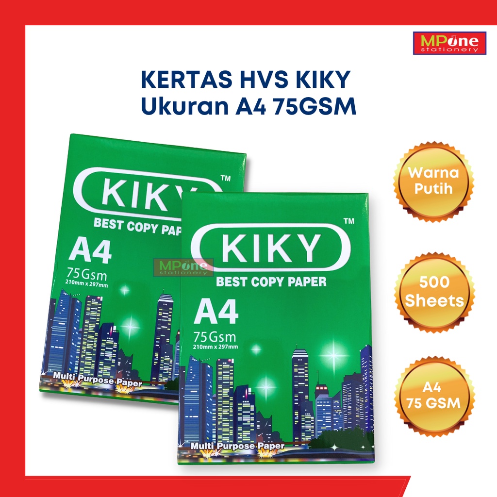 Jual 1 RIM Kertas HVS Kiky A4 75GSM / Kertas HVS Kiky Ukuran A4 ...