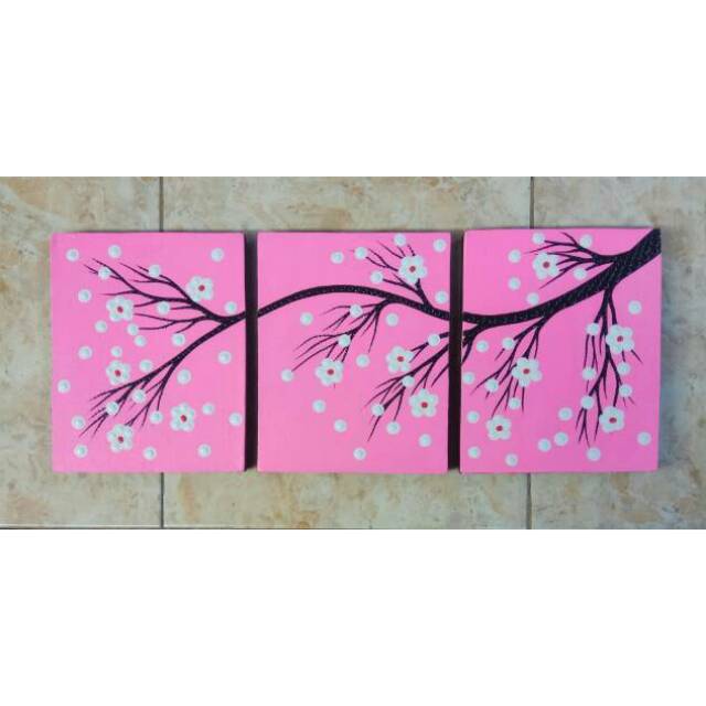 Lukisan Bunga Sakura Mini Size Shopee Indonesia