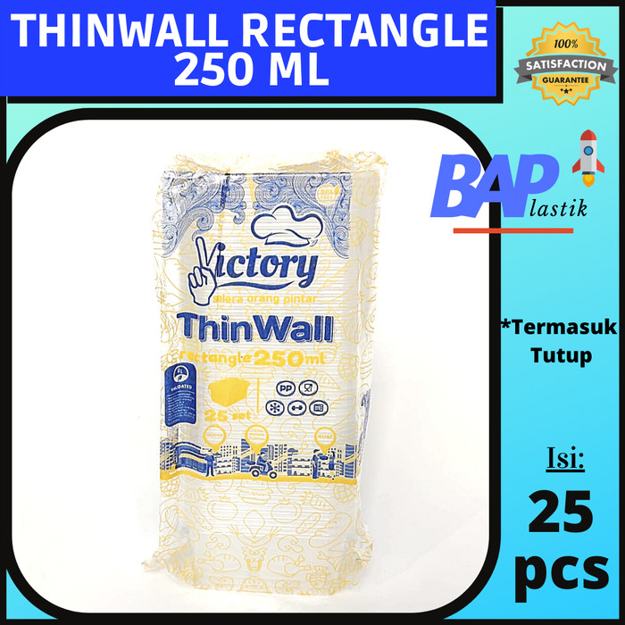 Thinwall Rectangle 250 ml / Kotak Makan Plastik / Thinwall Victory