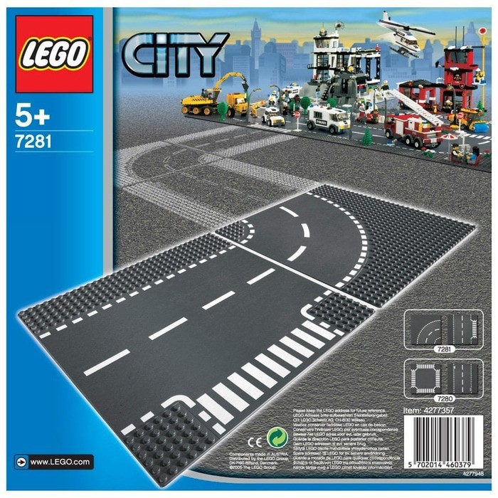 LEGO 7281 T - JUNCTION & CURVED ROAD PLATES