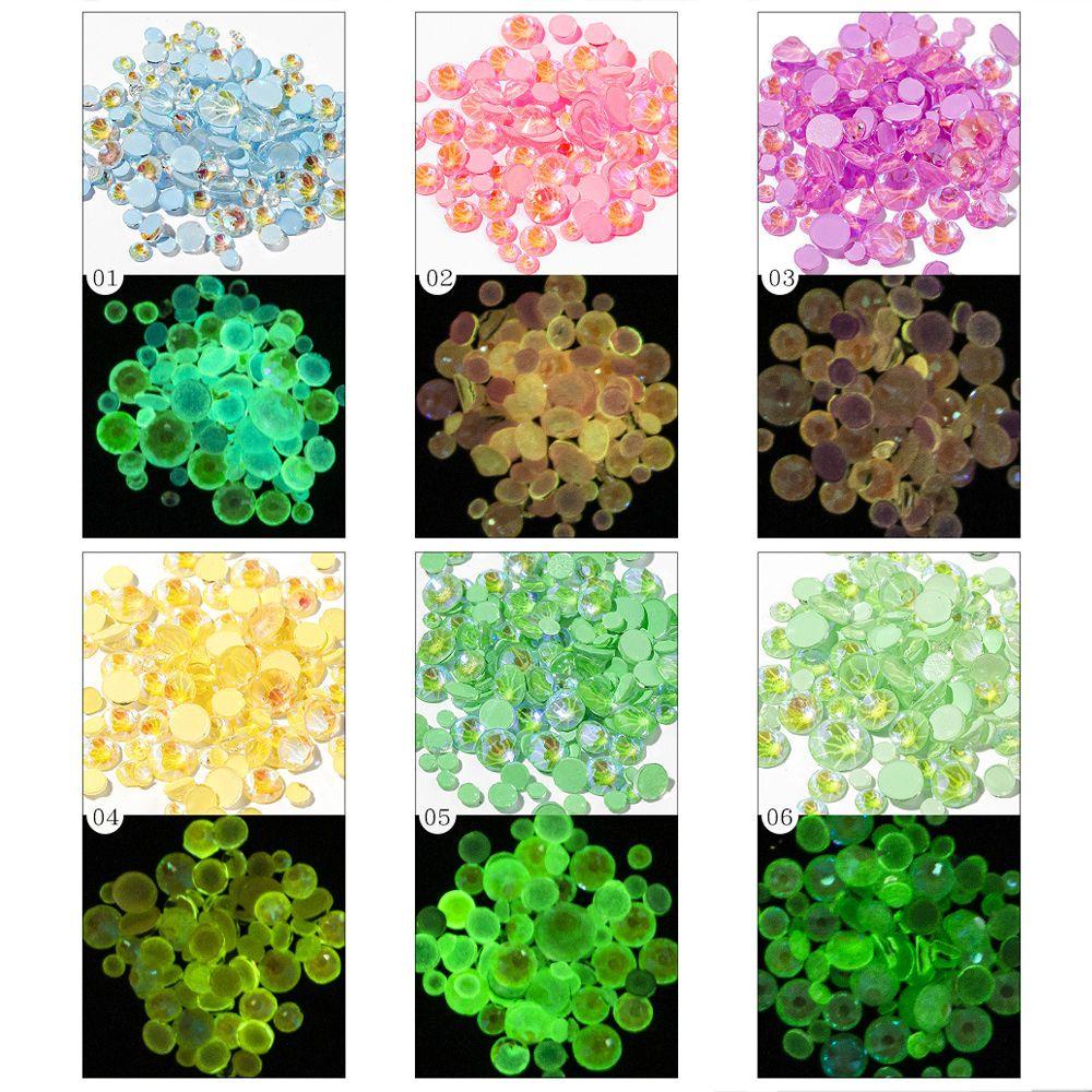 Agustina Dekorasi Nail Art Multi Size Colorful Auroral Neon Glow in the Dark Hiasan Kuku