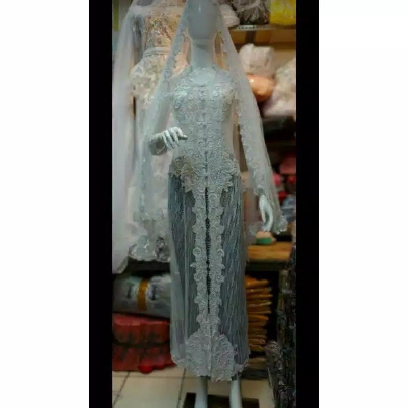 SETELAN KEBAYA AKAD PUTIH//KEBAYA PAYET AKAD//KEBAYA PENGANTIN PUTIH