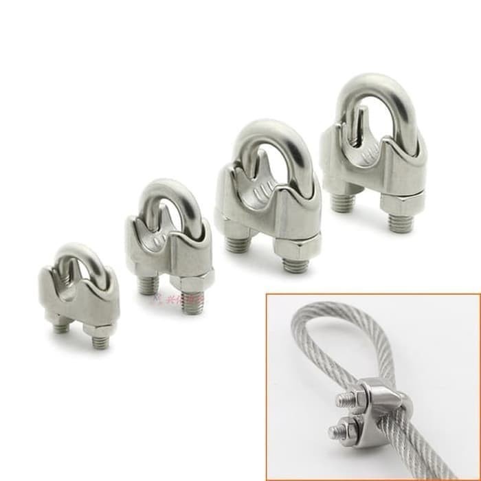 Klem Sling Stainless Steel SUS304 5mm Wire Rope Clip Kuku Macan 5 mm