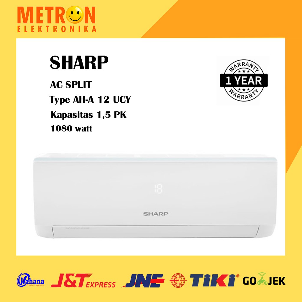 SHARP AH-A 12 UCY + R / AC SPLIT AIR CONDITIONER 1.5 PK FREON R 32 / AHA12UCY