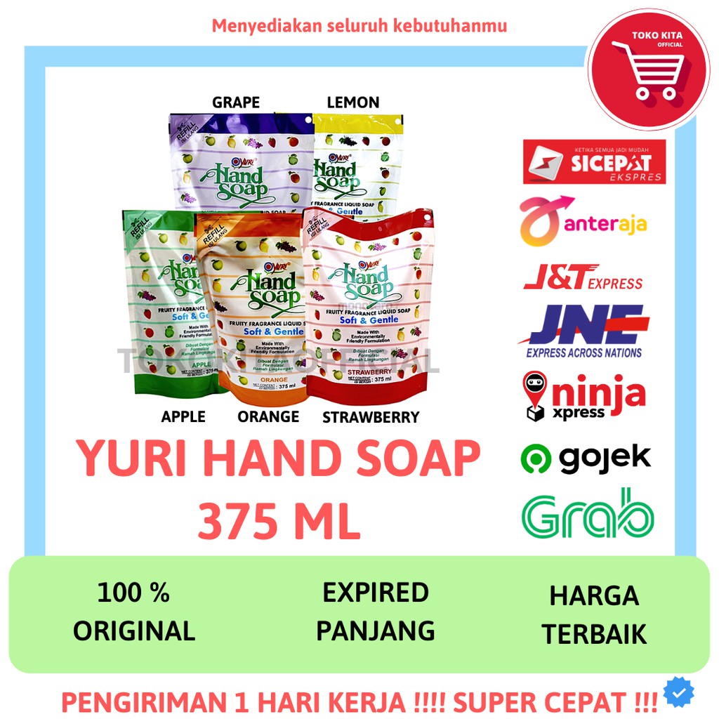 YURI HAND WASH SOAP 375 ML SABUN CUCI TANGAN REFILL YURI 375 ML