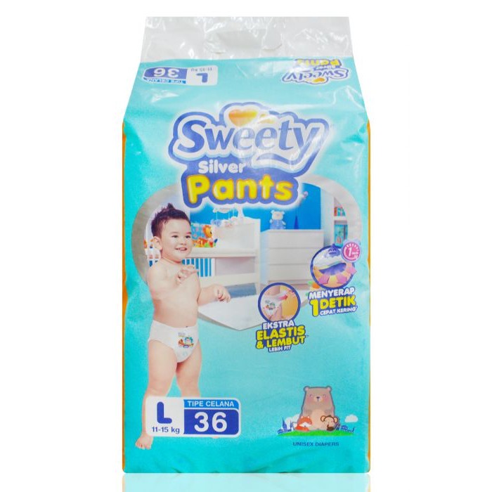SWEETY SILVER PANTS L 36