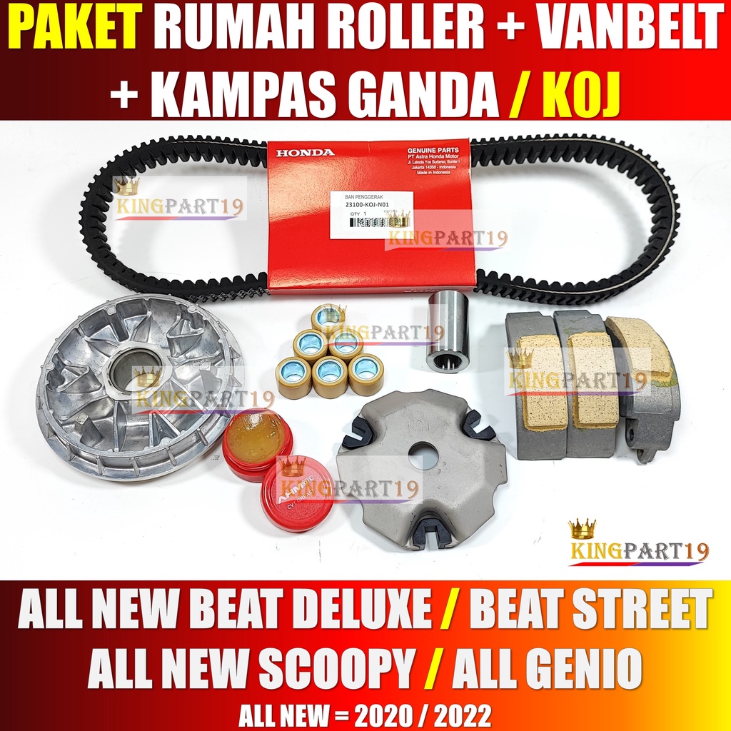 PAKET RUMAH ROLLER VANBELT KAMPAS GANDA BEAT NEW DELUXE BEAT STREET NEW SCOOPY ESP ALL GENIO 2020 2021 2022 KOJ K0J