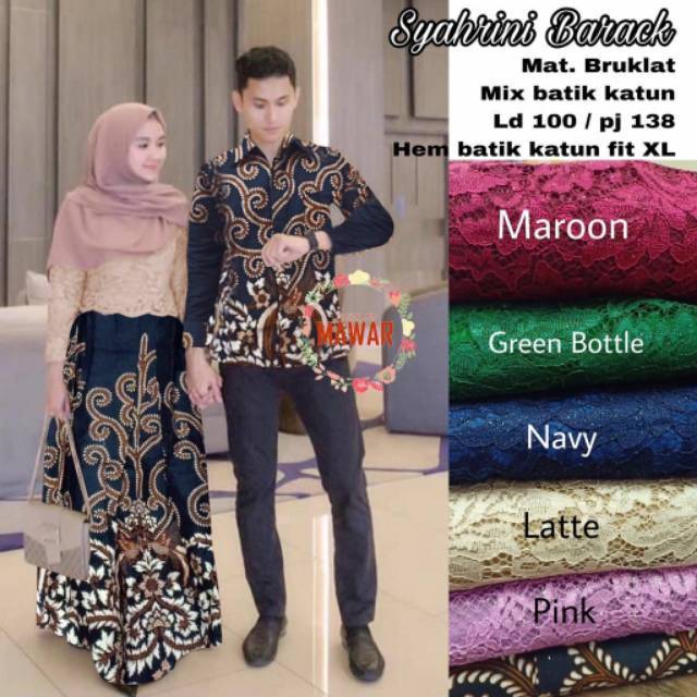 Maura Couple - Sania Ruffle Batik Couple Ori Ndoro Jowi Garansi Termurah Shopee - Modern Batik