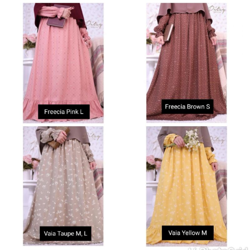 DITSY EDISI JUNI 2022 - Freecia Pink L/Freecia Brown S/Vaia Taupe ML/Vaia Yellow M/Little Freecia Br
