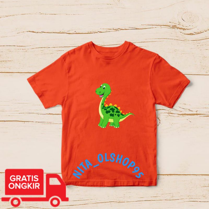 baju anak karakter lucu, baju anak dinosauros kids