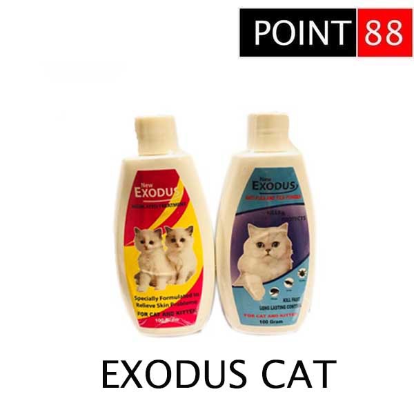 Obat EXODUS Bedak Jamur/Kutu, Bulu Kucing Mengkilap