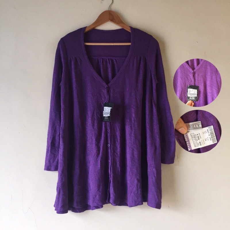 [BISA COD✅] Cardigan Thrift/Knitwear Rajut Atasan Wanita All Brand-NWT Billy purple