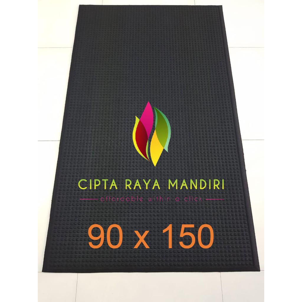 Keset Karet Karpet Lantai Bludru Anti Slip 90 x 150 - BULAT