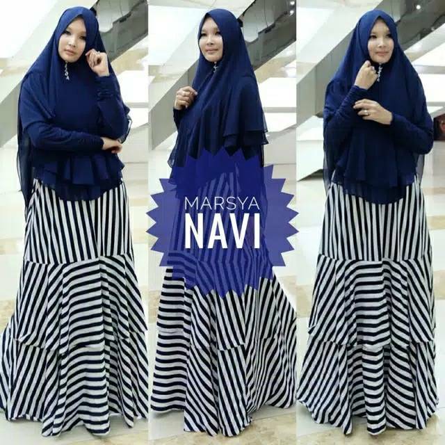 Marsya blacky n marsya navy set khimar syari