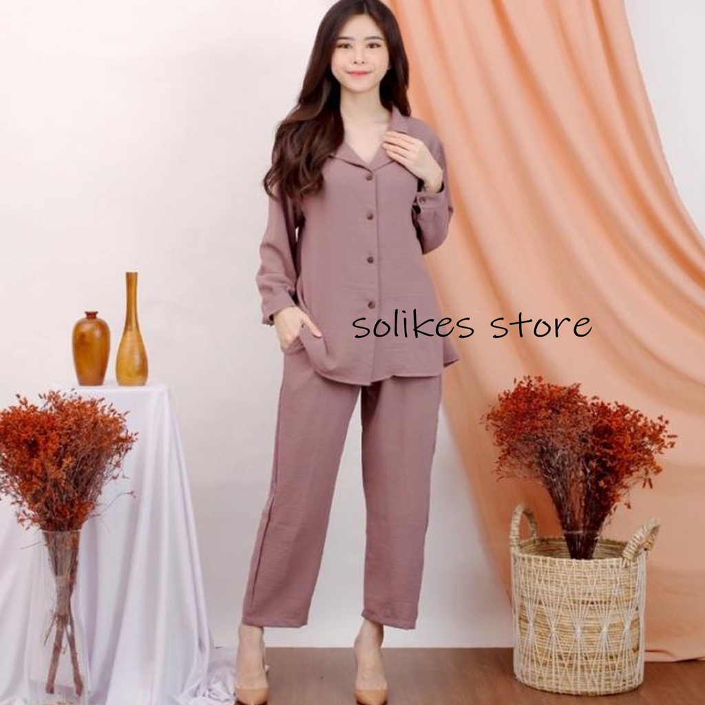 ANYA SET /SETCEL CRINKLE JAS POLOS CRINKLE MUSLIMAH/ SETCEL CRINKLE TERBARU VIRAL/OOTD WANITA/SETCEL