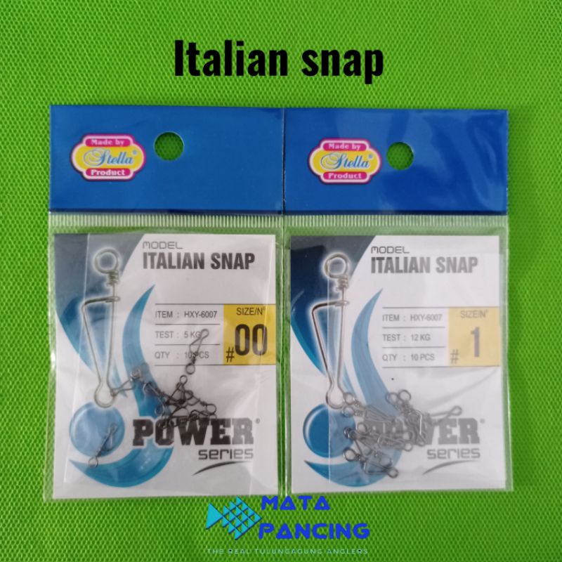 Stella nice snap italian snap black nickel double ring snap murah dan kuat kuat untuk casting dan pancing joran tegek lumut