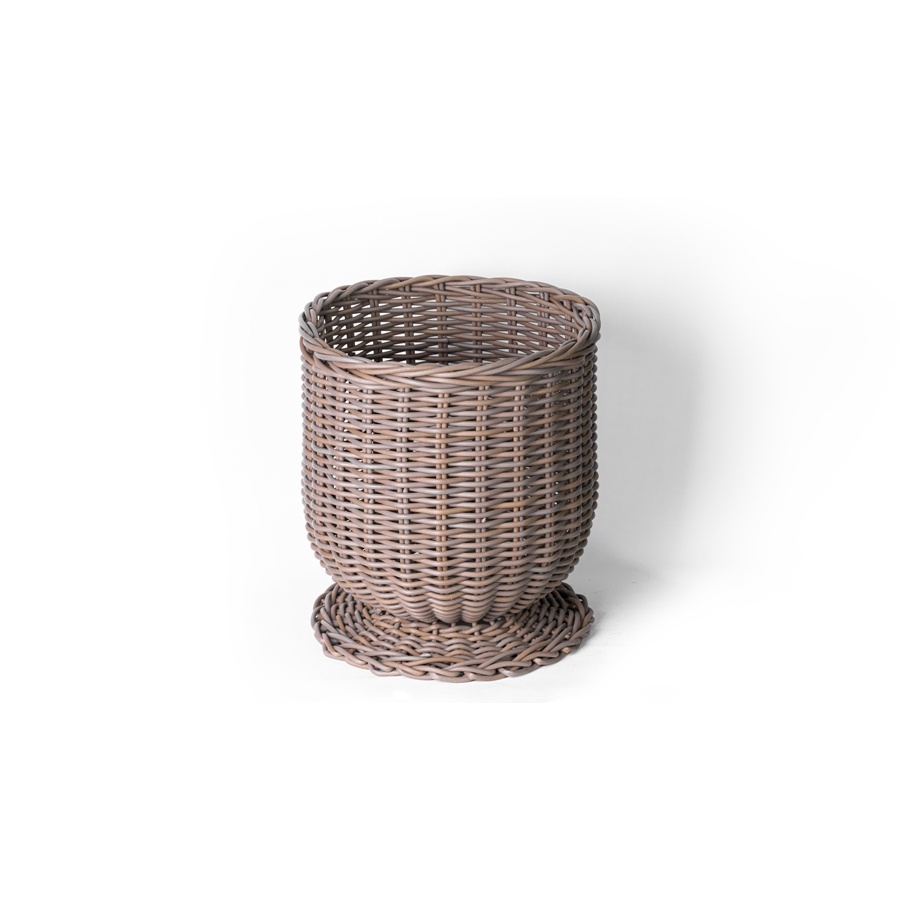 Pot Pedestal Basket in Bright Grey - Medium