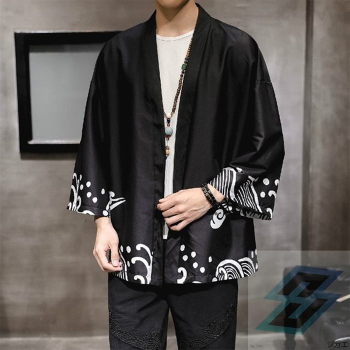 baju Pria-Yukata- Baju Jepang Cosplay Kimono Japan Awan Korea Kanji - Haori Hakuun -Yukata-Pria. kim
