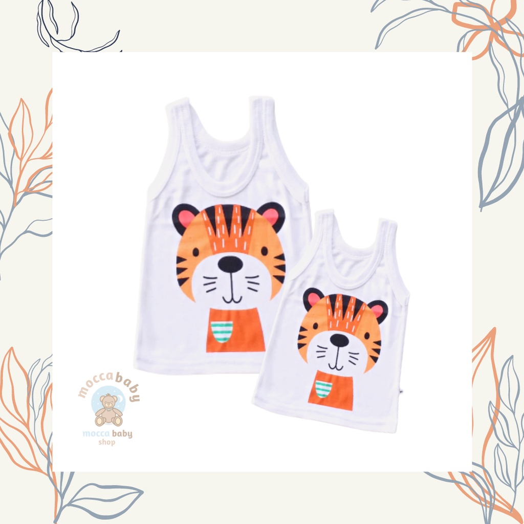 MBSS - SINGLET Harian Karakter Anak Kids SIZE 0-3 Tahun / Kaos Dalam Motif Kartun Unisex SS1