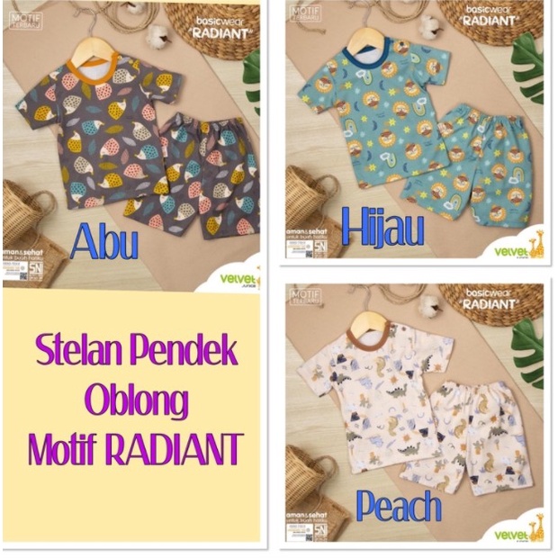 Velvet Junior Setelan PENDEK SML XL XXL