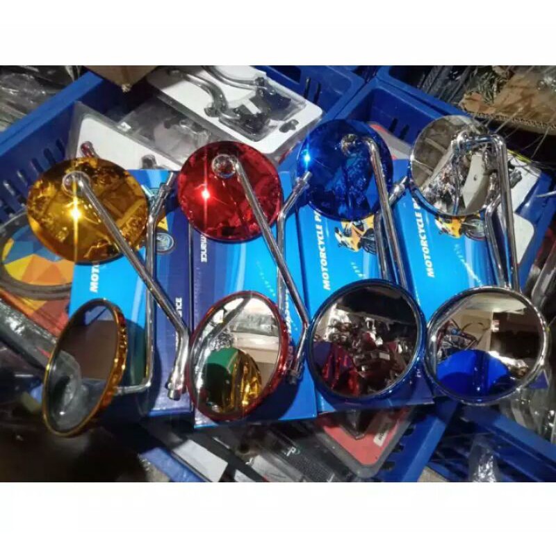 Spion bulat Warna Tangkai Panjang Chrome model vespa universal motor