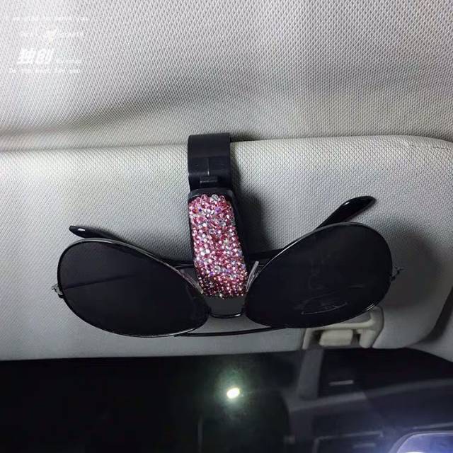 Jepitan mobil gantungan kacamata jepit mobil blink JEPIT SUNVISOR // Holder Organizer Jepitan Kaca mata Sunvisor Clip Aksen Berlian