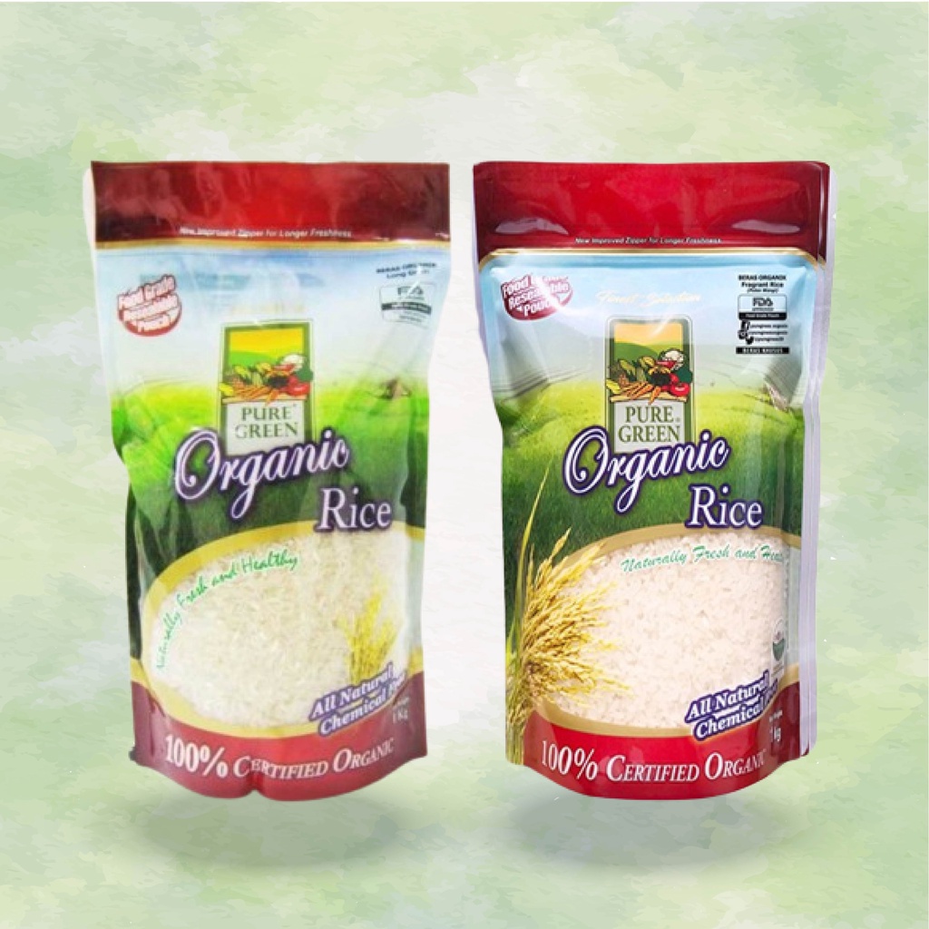 

1 Puregreen Building Beras Organik Fragrant/P + 1 PureGreen Beras Organik Long Grain - 1kg